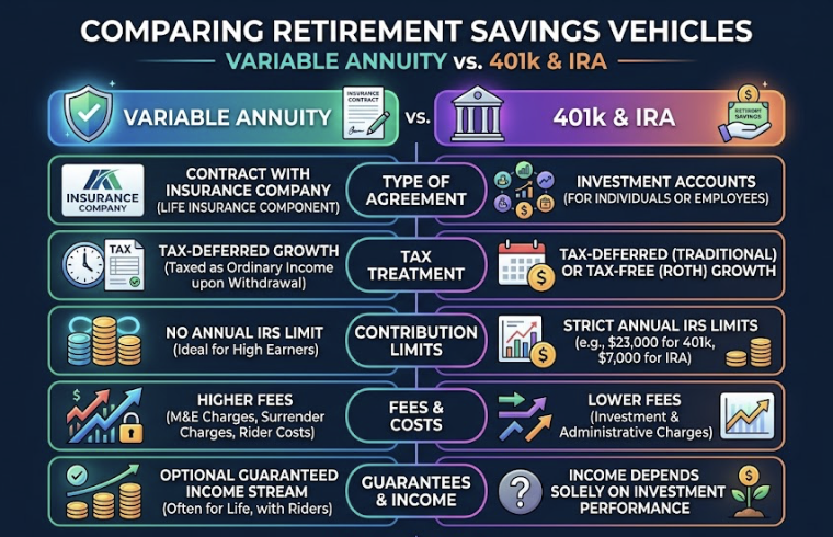 Variable Annuity vs. 401K vs IRA
